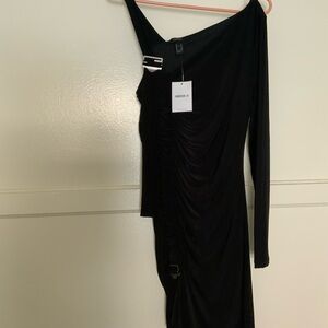 Forever 21 Black Asymmetrical One-Shoulder Bodycon Dress